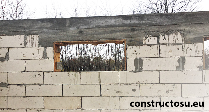 Buiandrug fereastră unit incorect cu centura de beton