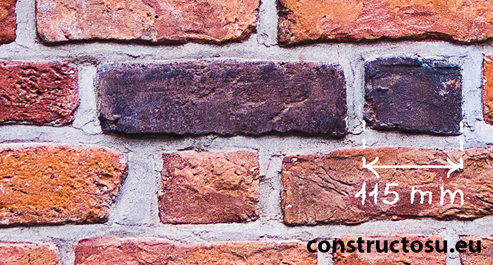 Care este lățimea unei cărămizi pline?