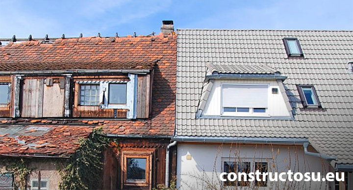 Casă nouă lângă o casă veche, apartament vechi, apartament nou