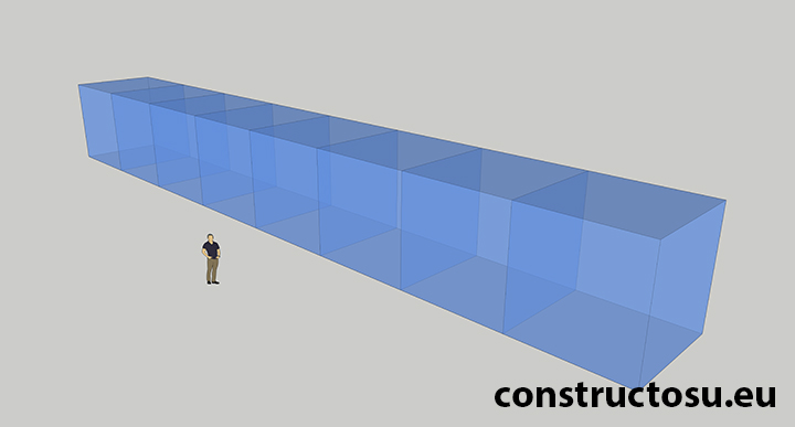 Design ineficient cu același volum și suprafață
